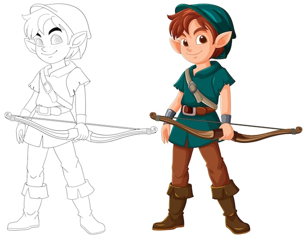 Free Vector fantasy archer character illustration