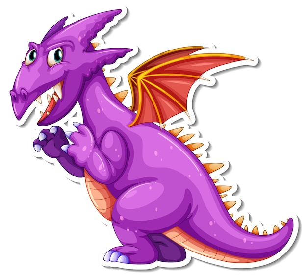 Free vector fantasy dragon cartoon character sticker