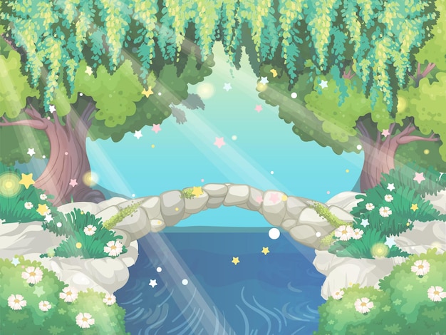 Free Vector fantasy fairy forest background