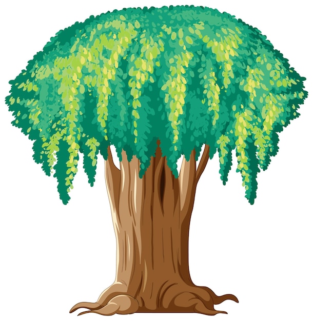 Free Vector fantasy huge tree on white background