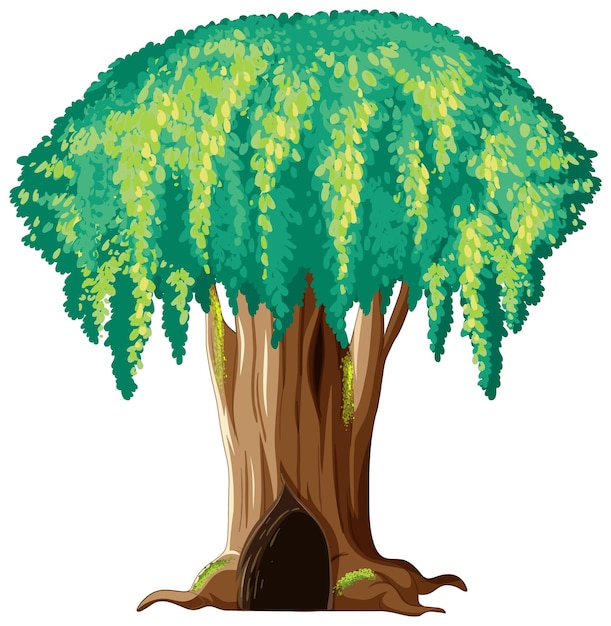 Free Vector fantasy huge tree on white background