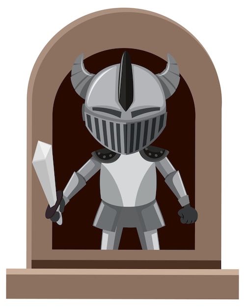 Free Vector fantasy knight character by the window on white background