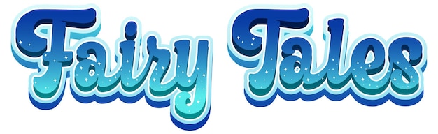 Free vector fantasy land text word with blue gradient