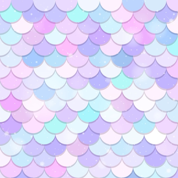 Fantasy mermaid scales seamless pattern