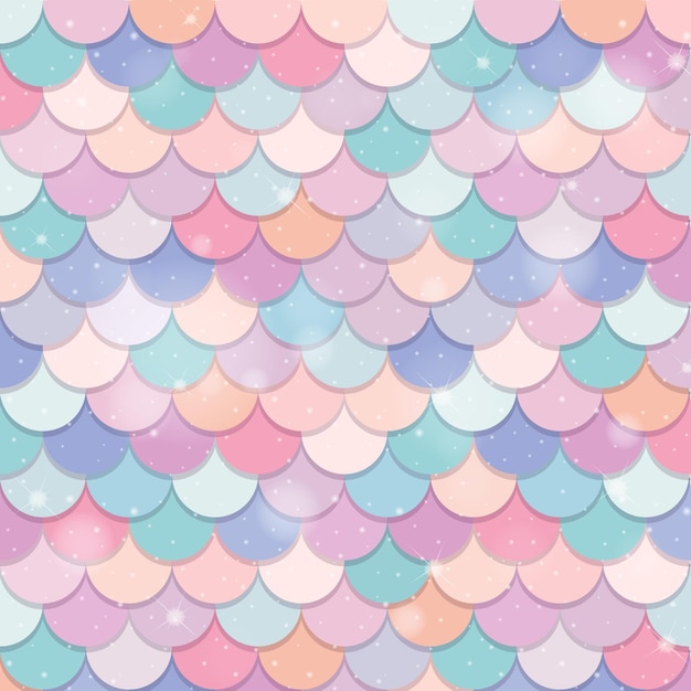 Fantasy mermaid scales seamless pattern