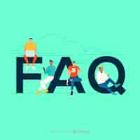 Free vector faq concept flat background