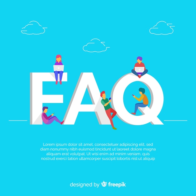 Free vector faq concept flat background