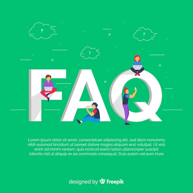 Free vector faq concept flat background