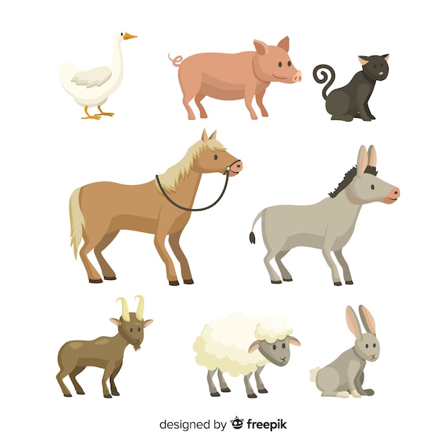 Free Vector farm animal collection