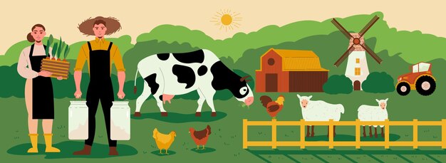 Farm Background Illustration