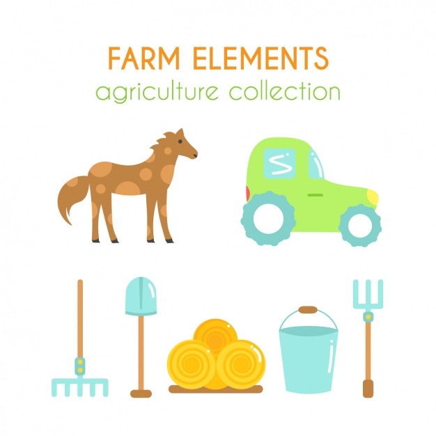 Free Vector farm elements collection