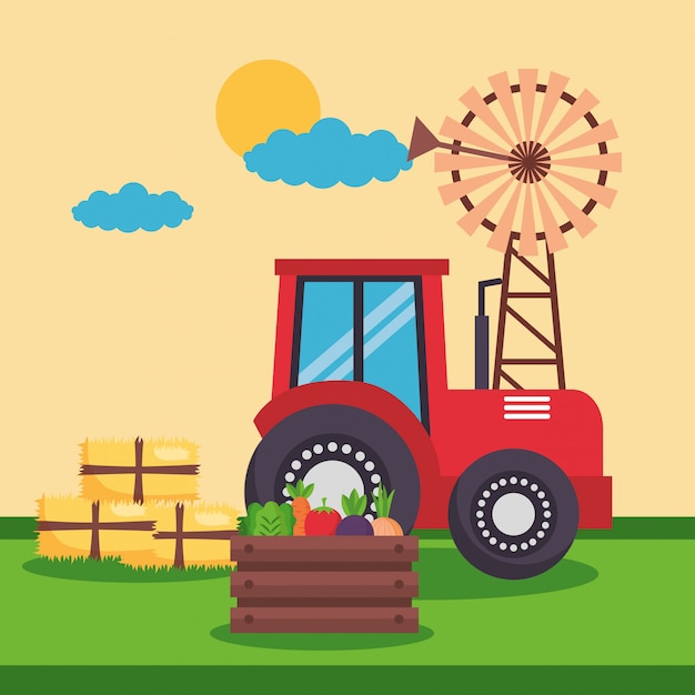 Free vector farm fresh cartoon