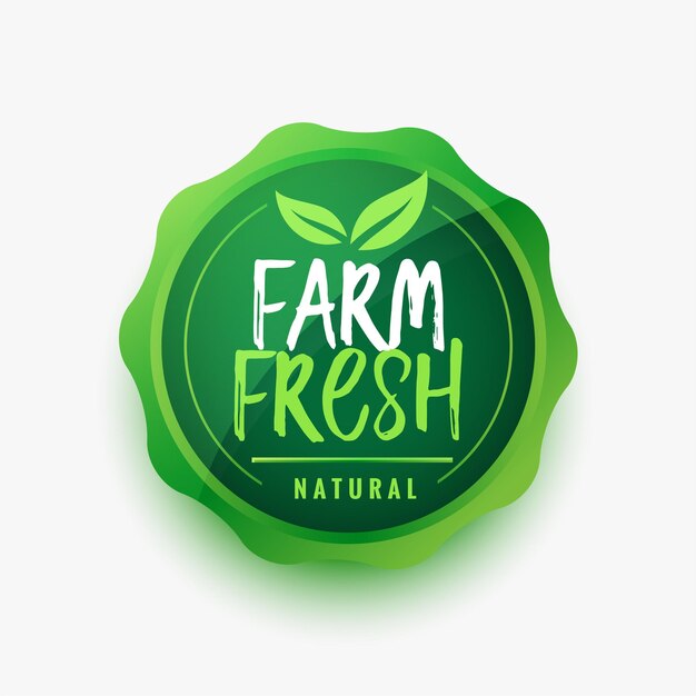 Farm fresh green leafy food label design