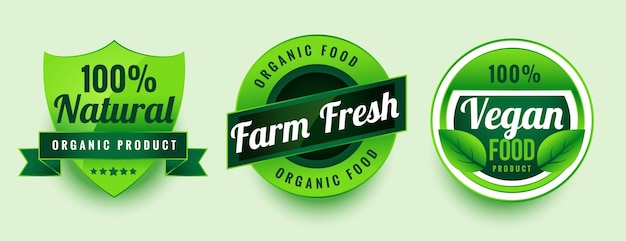 Farm fresh vegan food labels set