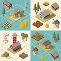 Free vector farm isometric concept