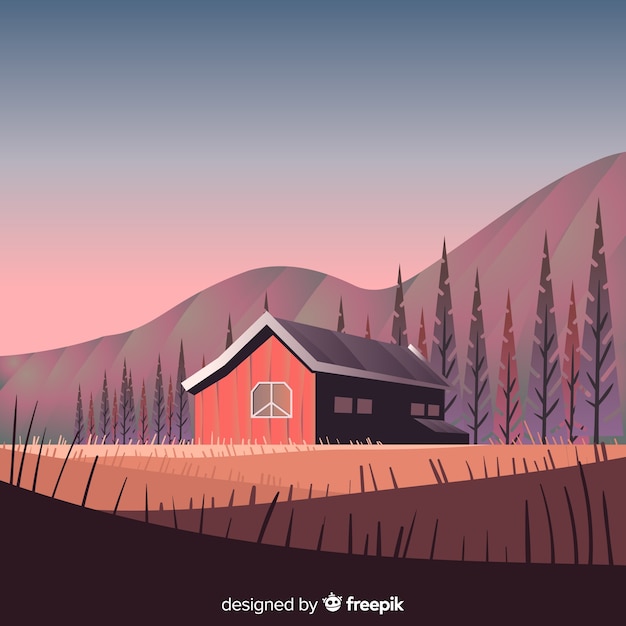 Free Vector farm landscape