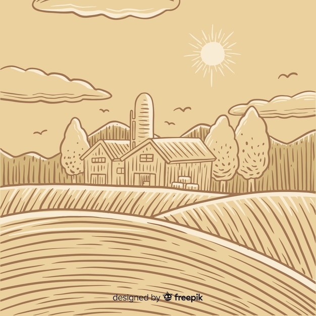 Free Vector farm landscape