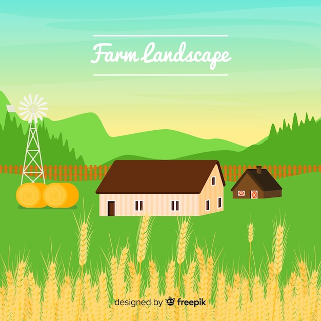 Free Vector farm landscape