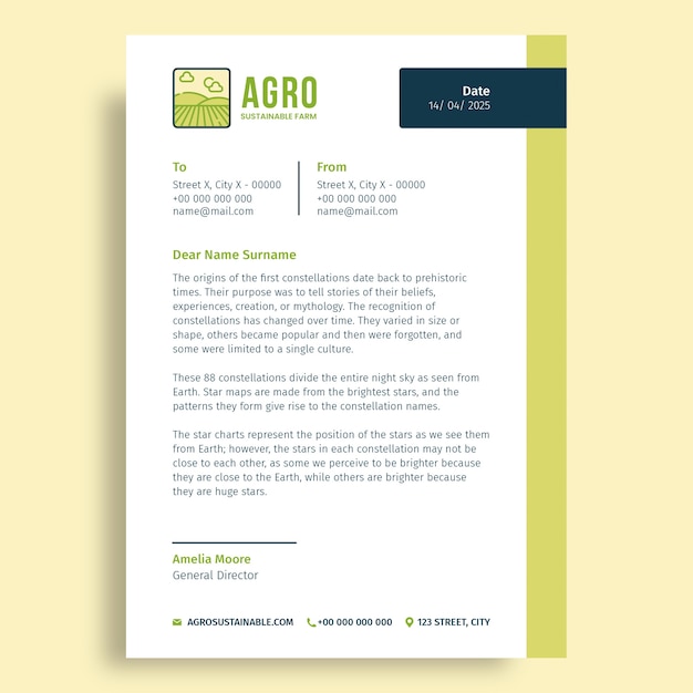 Free Vector farm  letterhead template