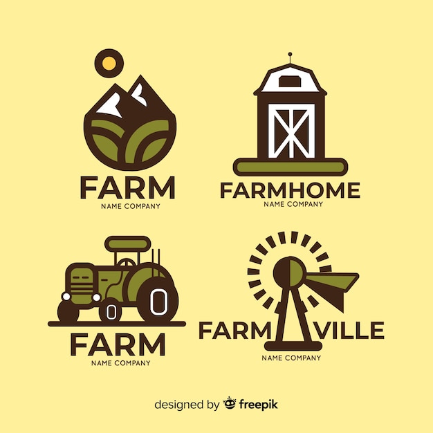 Free Vector farm logo collectio