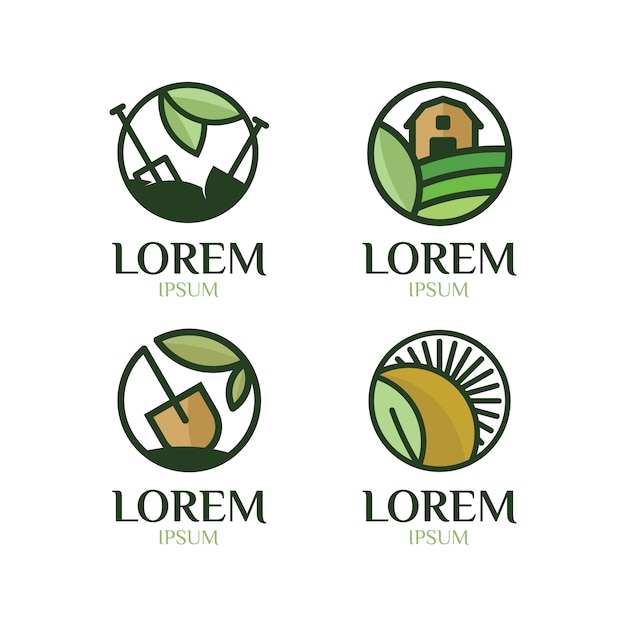 Free Vector farm logo collection