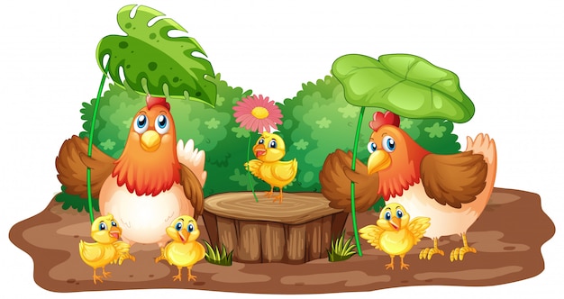 Free Vector farm theme background with farm animals