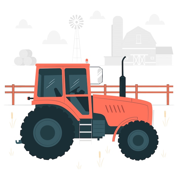 Farm tractor concept illustration