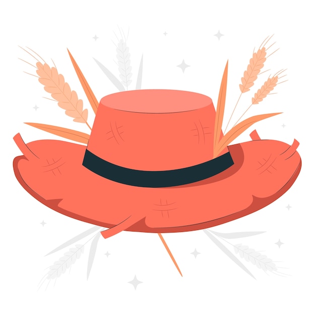 Free Vector farmer hat illustration concept