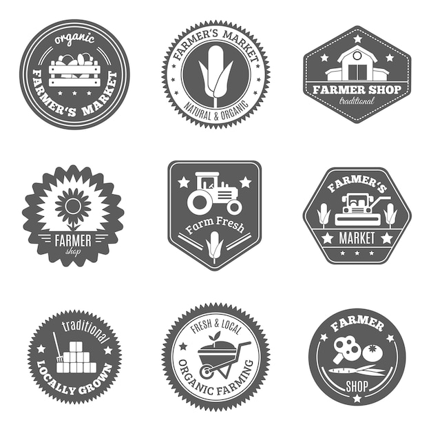 Free Vector farmer label set