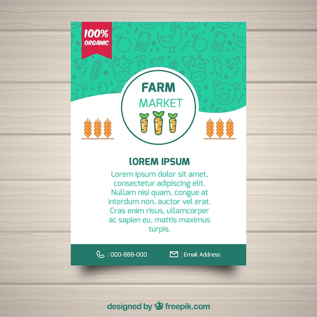 Free Vector farmer's brochure with flat design