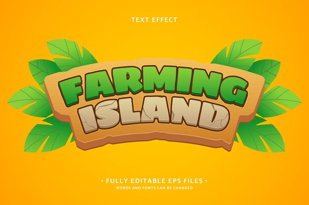 Farming island text effect