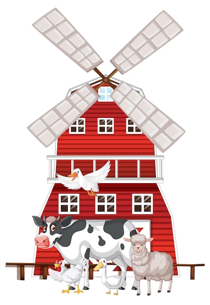 Free Vector farming theme with many animals