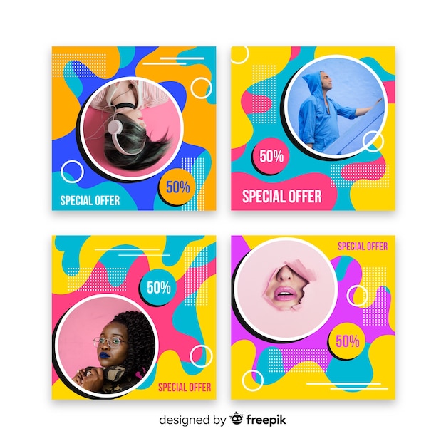 Free Vector fashion articles banners instagram post collection