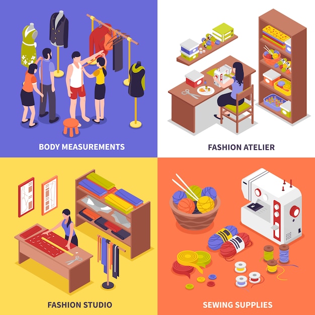 Free Vector fashion atelier  design concept 