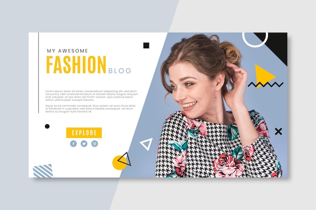 Fashion banner blog with photo