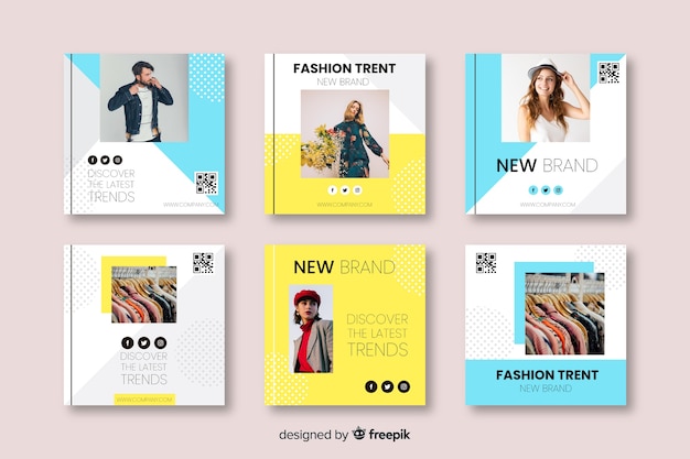 Fashion banner templates for social media 