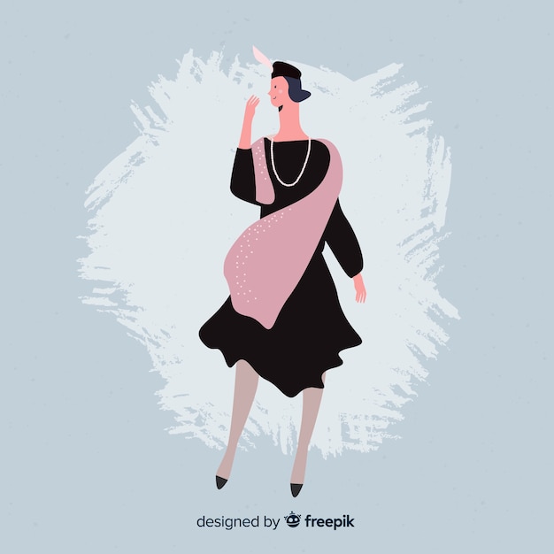 Free vector fashion illustration with female model