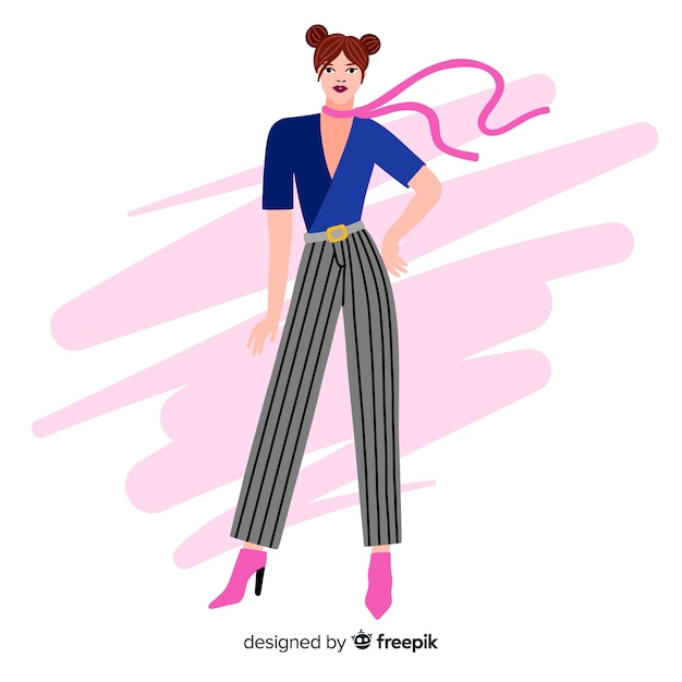 Free Vector fashion illustration with female model