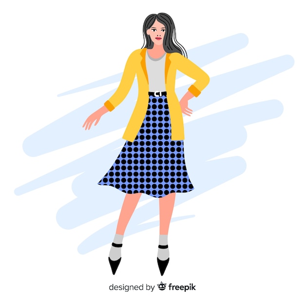 Free Vector fashion illustration with female model