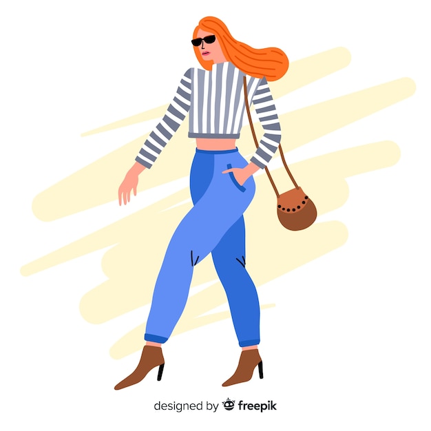 Free Vector fashion illustration with female model