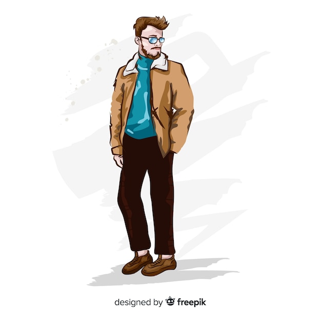 Free Vector fashion illustration with male model