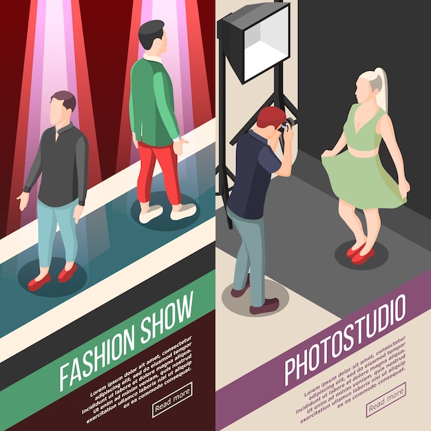 Fashion Industry Isometric Banners