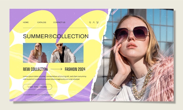 Free Vector fashion landing page template