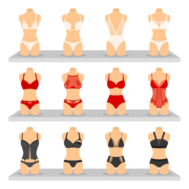 Free Vector fashion lingerie images set 