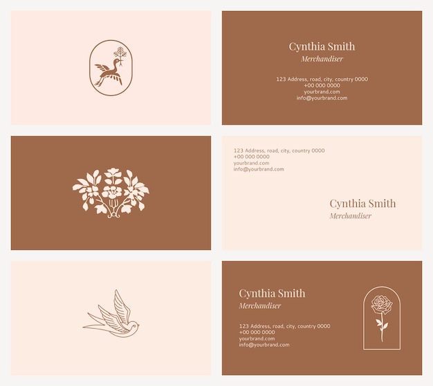 Free vector fashion name card template collection