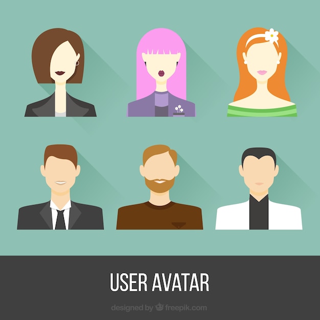 Free Vector fashion people avatars in flat style