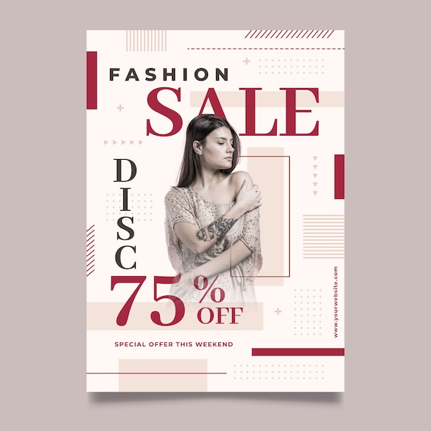 Fashion poster template with photo