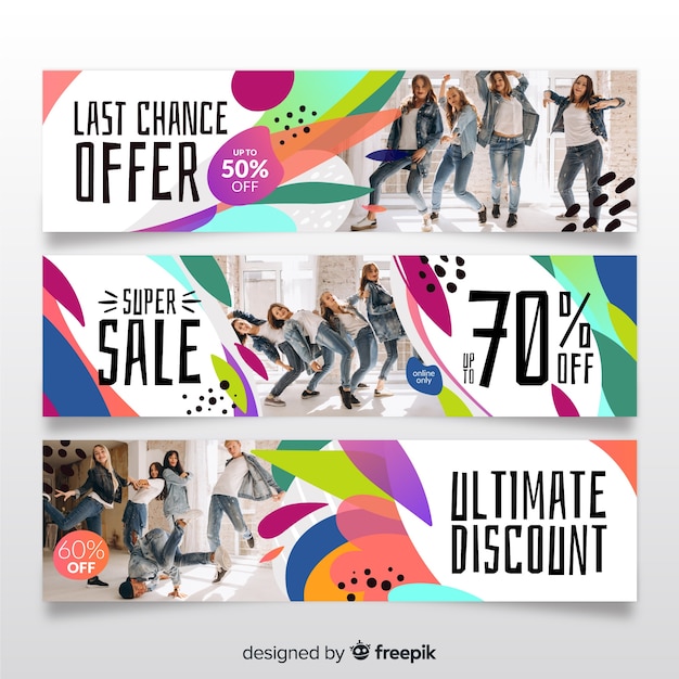 Free Vector fashion sale banner collection