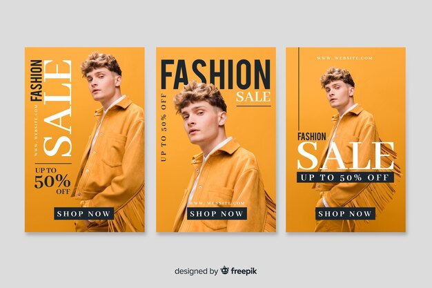 Fashion sale banner with photo