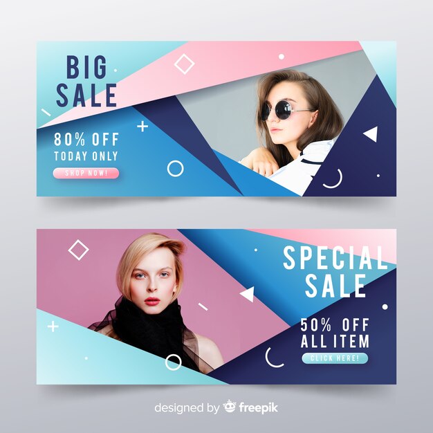 Fashion sale banners with photo